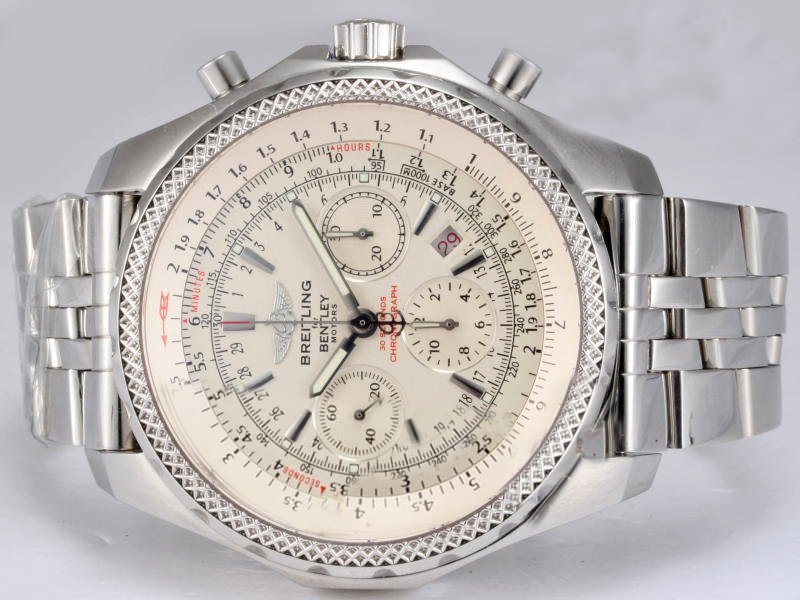 Breitling Bentley Motors A2536212-G552-970A Mens Round White Stainless Steel Strap Watch watches