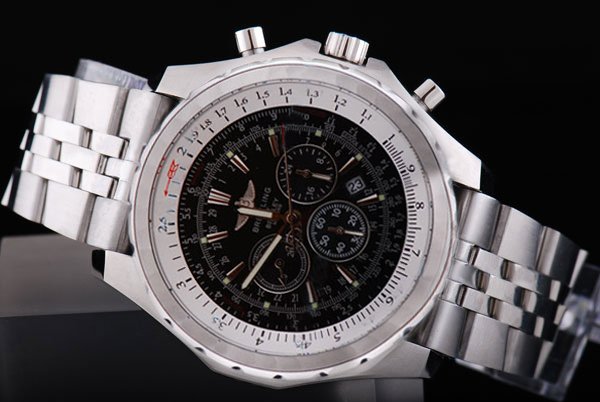Breitling Bentley Motors A25363 Mens Round Silver Stainless Steel Strap Watch watches