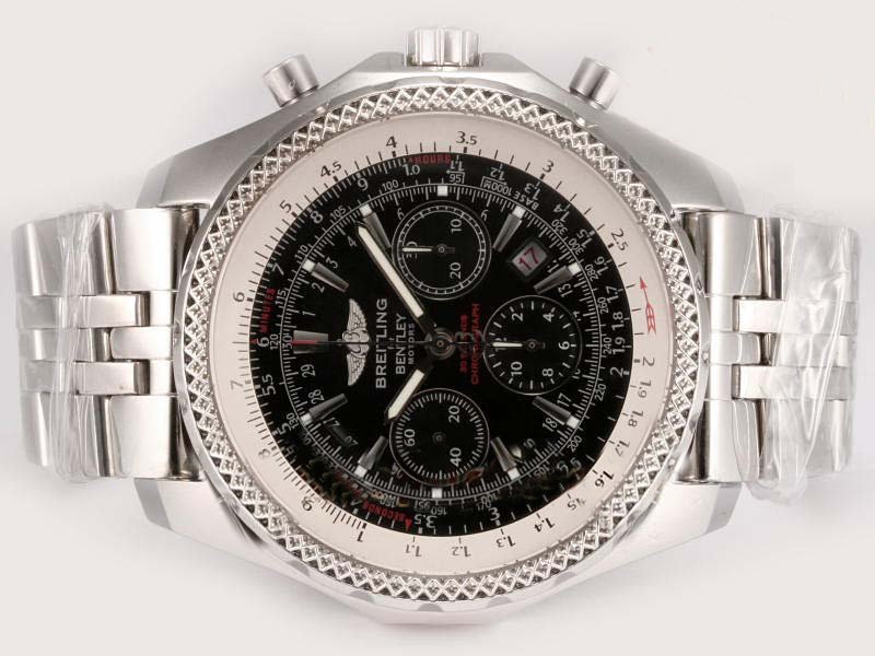 Breitling Bentley Motors A25363 Round Silver Stainless Steel Strap Mens Watch watches