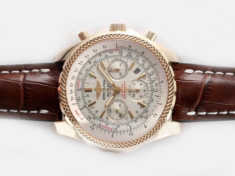 Breitling Bentley Motors A2536313/B686-2LD 49mm 18K Gold Case Pink Dial Watch watches