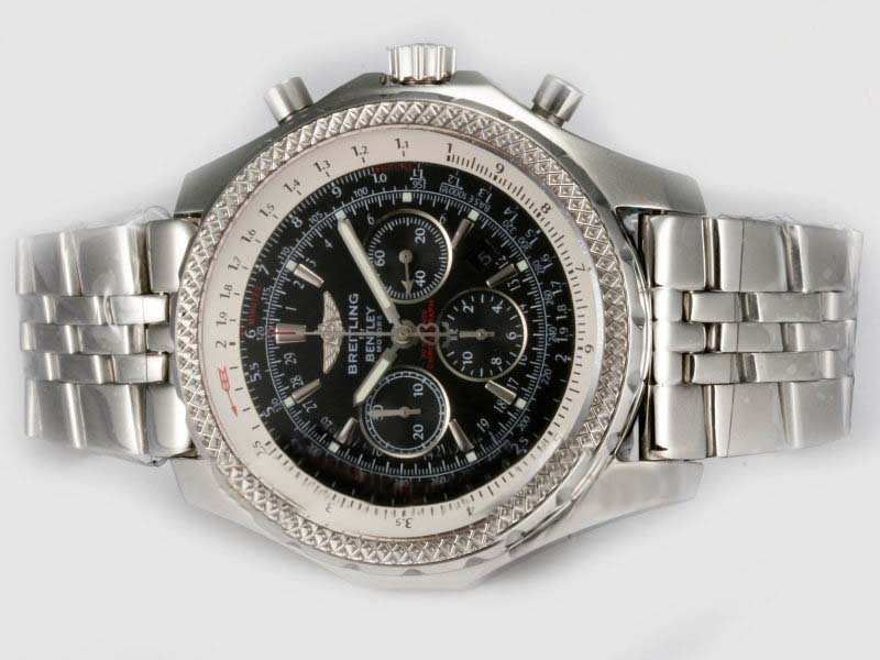 Breitling Bentley Motors Black Dial Stainless Steel Case 49mm Mens Watch watches