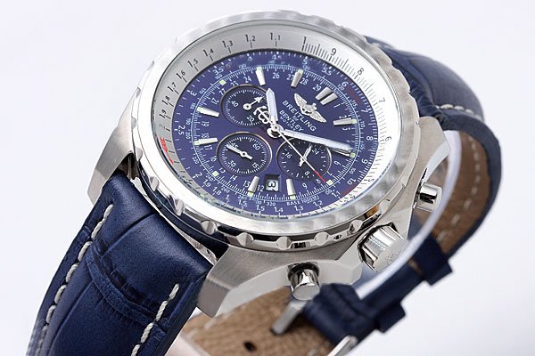 Breitling Bentley Motors Blue Dial Blue Cow Leather Strap 46mm Mens Watch watches