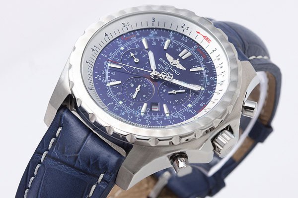 Breitling Bentley Motors Blue Dial Mens 49mm Blue Cow Leather Strap Watch watches
