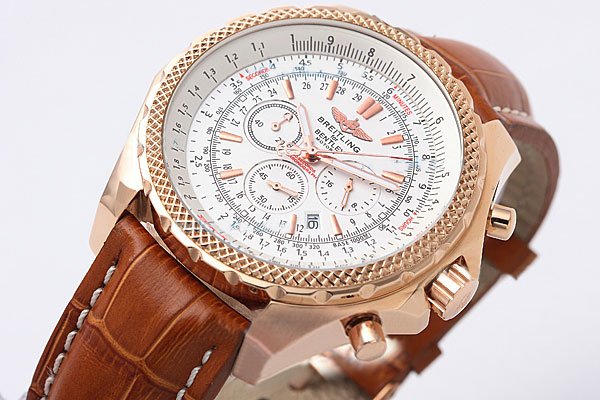 Breitling Bentley Motors Brown Dial 46mm Mens Brown Crocodile Leather Strap Watch watches