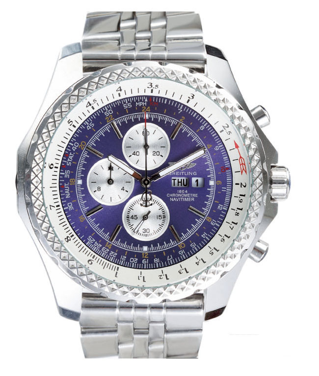 Breitling Bentley Motors GMT A1336313 Round Blue Dial Quartz Chronograph Watch watches