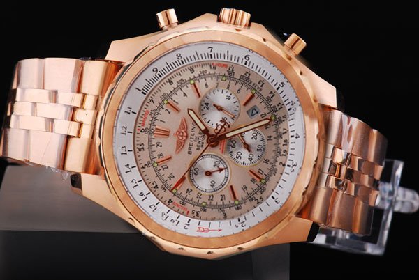 Breitling Bentley Motors GMT Red Gold Grey Dial 49mm Gold Stainless Steel Strap Watch watches