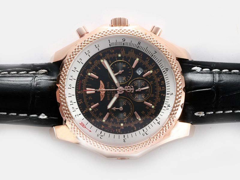 Breitling Bentley Motors GMT Rubber Black Dial Automatic Midsize Round Watch watches