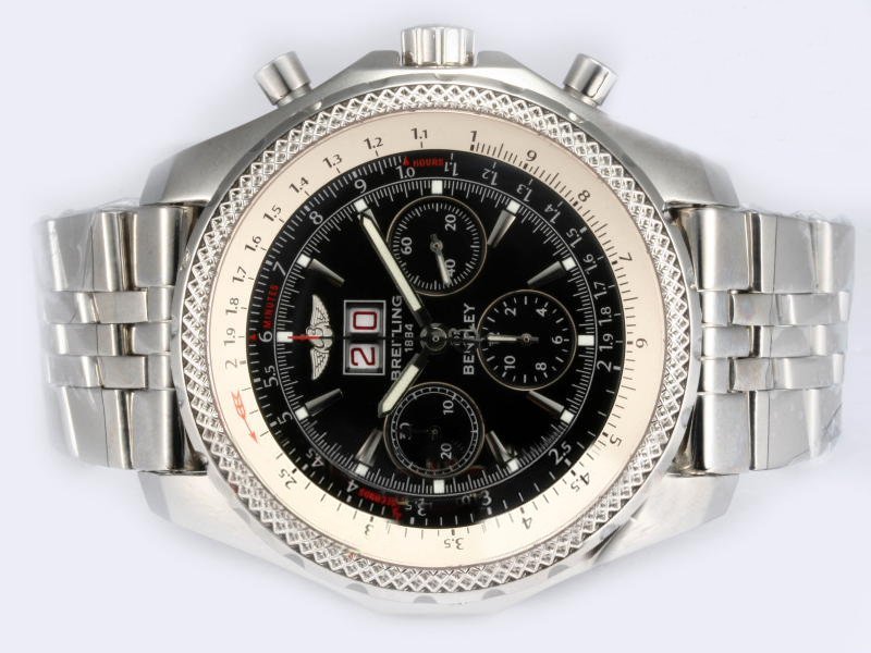 Breitling Bentley Motors GT A1336212/B960-SpEED-Steel Black Dial Round Stainless Steel Case Watch watches