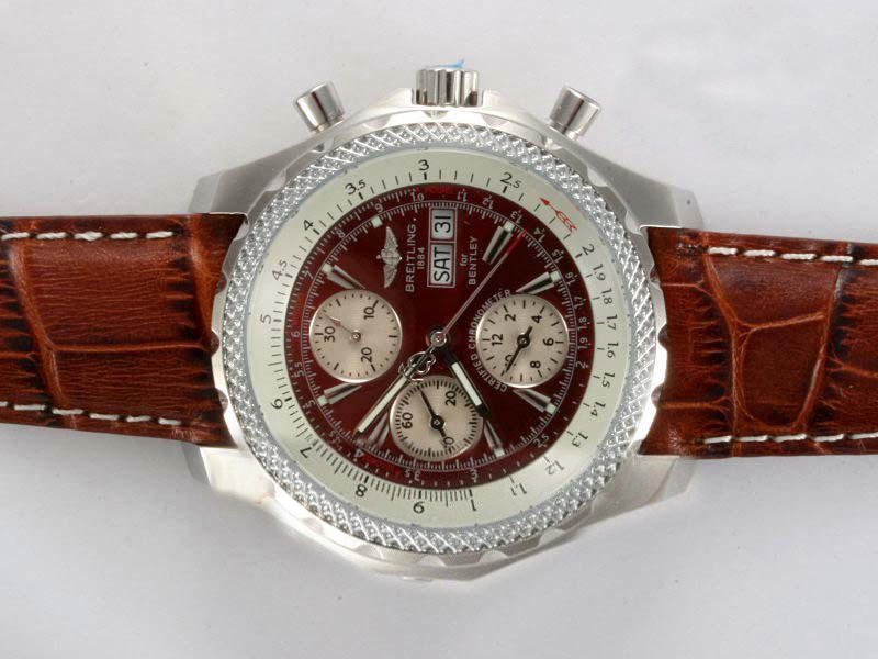 Breitling Bentley Motors GT A1336313/Q570-2CD Mens Round Brown Crocodile Leather Strap Watch watches