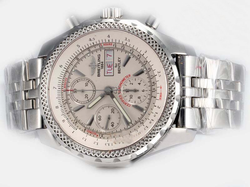 Breitling Bentley Motors GT Grey Dial Silver Stainless Steel Strap Mens Round Watch watches