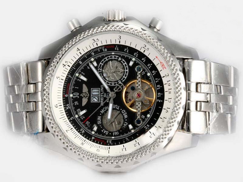 Breitling Bentley Motors Mulliner Tourbillon Beige Dial Black Dial Quartz Chronograph Round Watch watches
