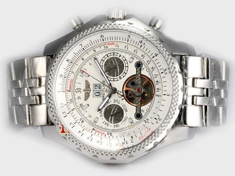 Breitling Bentley Motors Mulliner Tourbillon Beige Dial Mens 49mm Stainless Steel Case Watch watches