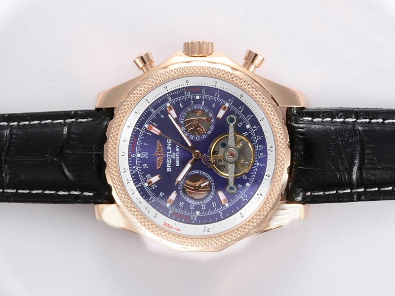 Breitling Bentley Motors Mulliner Tourbillon Beige Dial Quartz Chronograph Blue Dial 49mm Watch watches