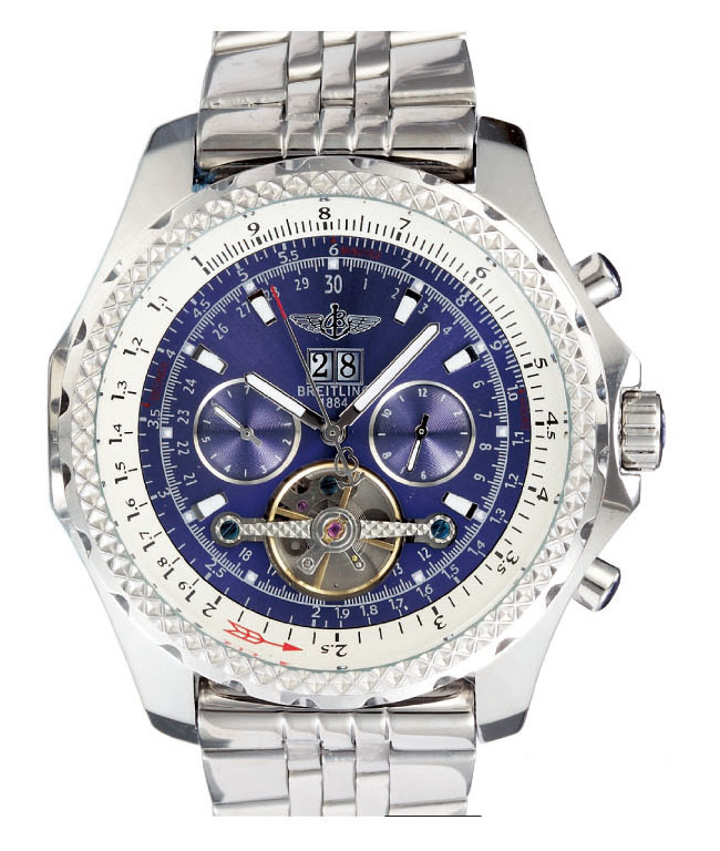 Breitling Bentley Motors Mulliner Tourbillon H18841 Automatic Blue Dial Round Watch watches