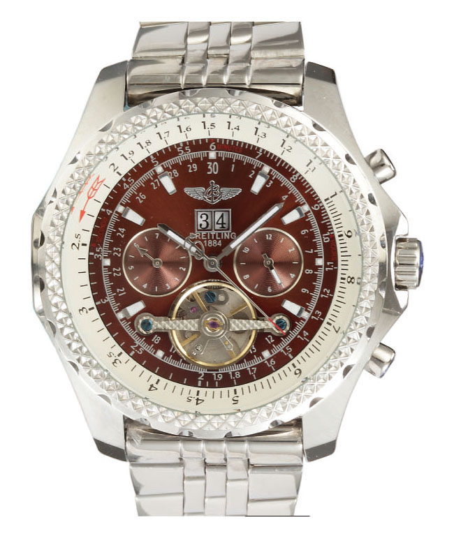 Breitling Bentley Motors Mulliner Tourbillon H18841 Brown Dial Stainless Steel Case 48.7mm Watch watches