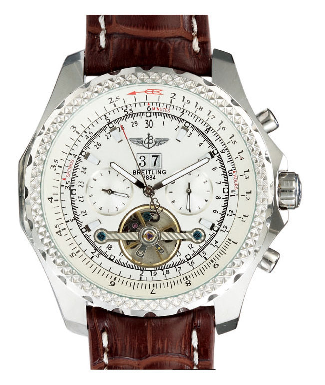 Breitling Bentley Motors Mulliner Tourbillon H18841 Round Brown Cow Leather Strap Watch watches