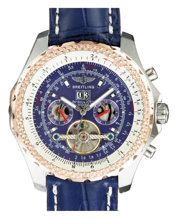 Breitling Bentley Motors Mulliner Tourbillon L18841 Blue Dial 48.7mm Tourbillon Watch watches