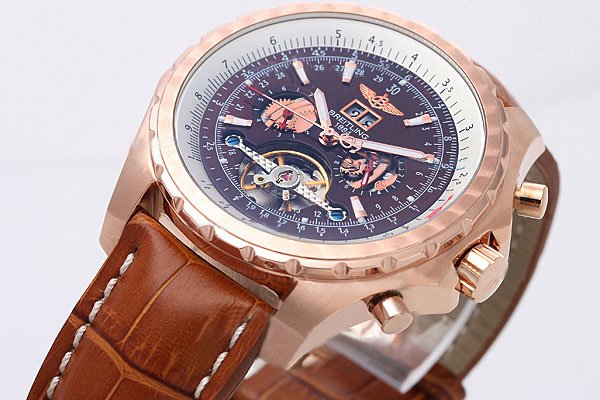 Breitling Bentley Motors Mulliner Tourbillon L18841 Brown Crocodile Leather Strap Round Mens Watch watches