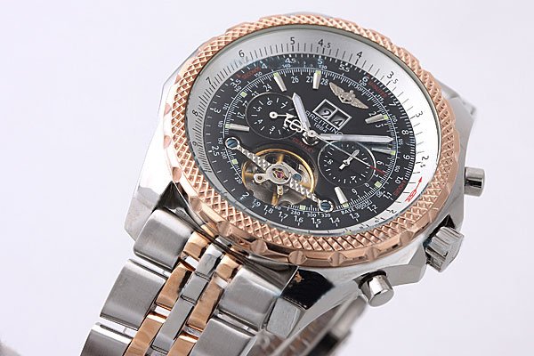Breitling Bentley Motors Mulliner Tourbillon L18841 Rose Gold Case Stainless Steel with Rose Gold Bezel Midsize Watch watches