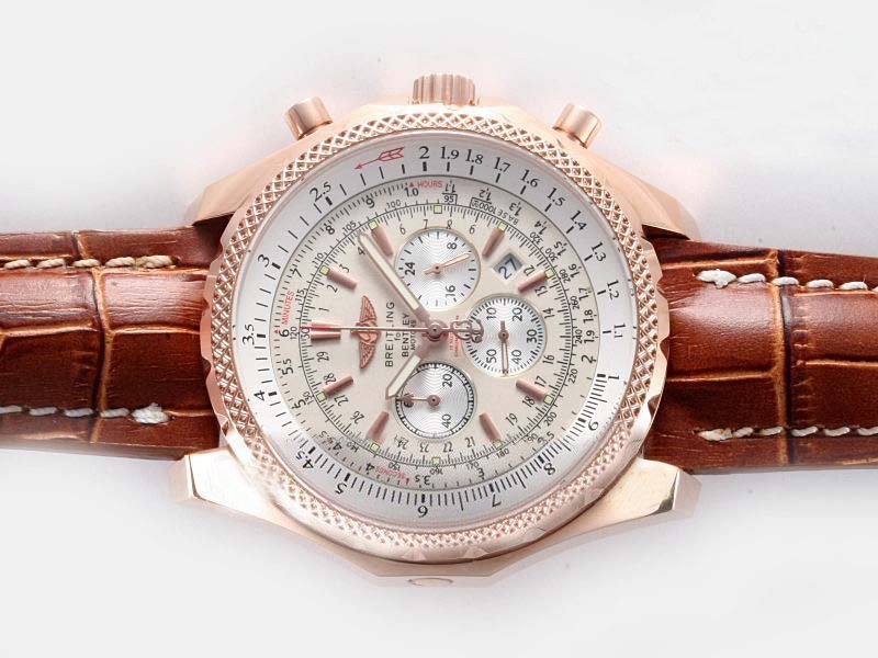 Breitling Bentley Motors T A2536313-G552BKLD Round Pink Dial Quartz Chronograph Watch watches