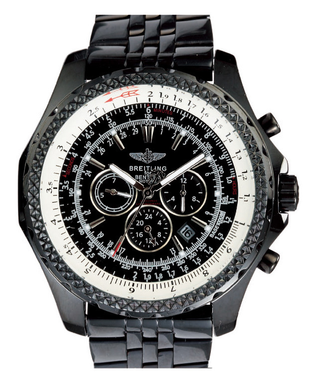 Breitling Bentley Motors T Black Dial Stainless Steel Case Stainless Steel Bezel Black Dial Watch watches