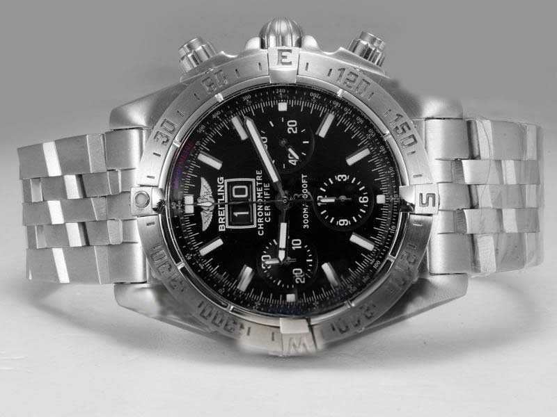 Breitling Blackbird B.Steel Stainless Steel Case Round Black Dial Watch watches