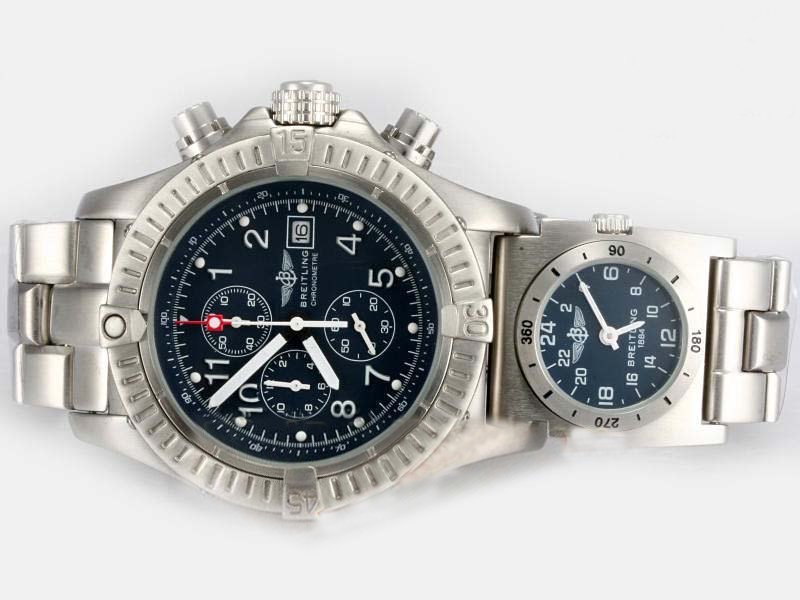 Breitling Blackbird Chronograph mit UTC A 13350 Quartz Chronograph Round Black Dial Watch watches