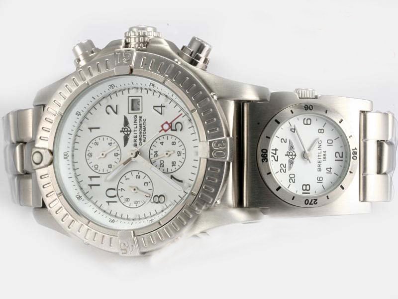 Breitling Blackbird Chronograph mit UTC A 13350 Quartz Chronograph White Dial 43mm Watch watches