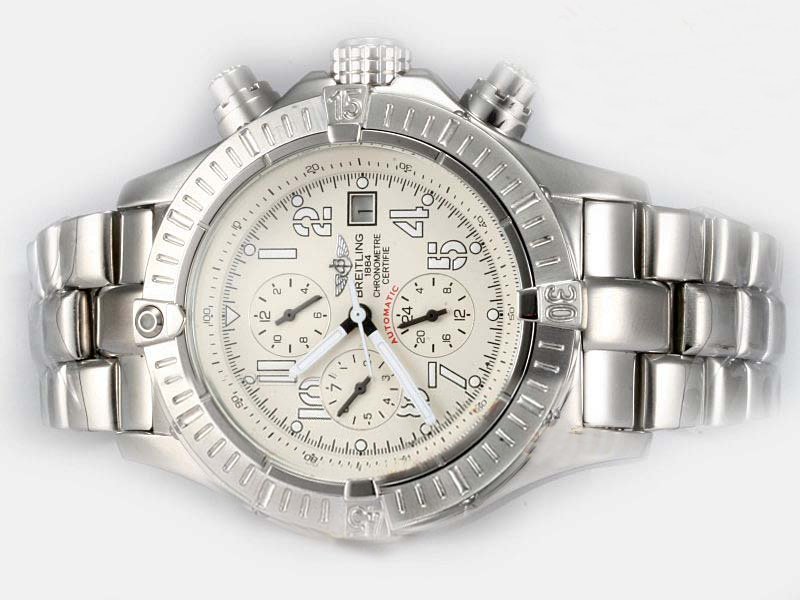 Breitling Chrono Avenger A13370 Mens Round Silver Stainless Steel Strap Watch watches