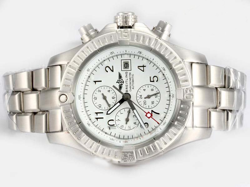 Breitling Chrono Avenger A13370 Stainless Steel Case White Dial Round Watch watches
