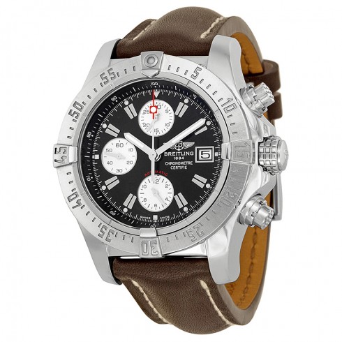 Breitling Chrono Avenger Black Dial Brown Leather Men's Watch A1338012/B995 watches
