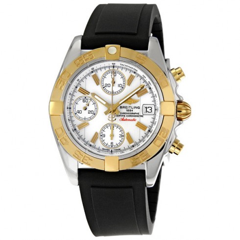 Breitling Chrono Galactic White Dial Black Rubber Strap Men's Watch C13358L2-A685BKPD watches