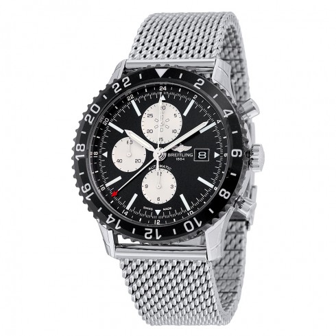 Breitling Chronoliner Black Dial Stainless Steel Automatic Men's Watch Y2431012/BE10MSS watches