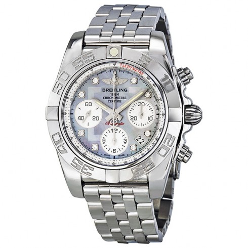 Breitling Chronomat 41 Automatic Diamond Mother of Pearl Dial Men's Watch AB014012-G712SS watches