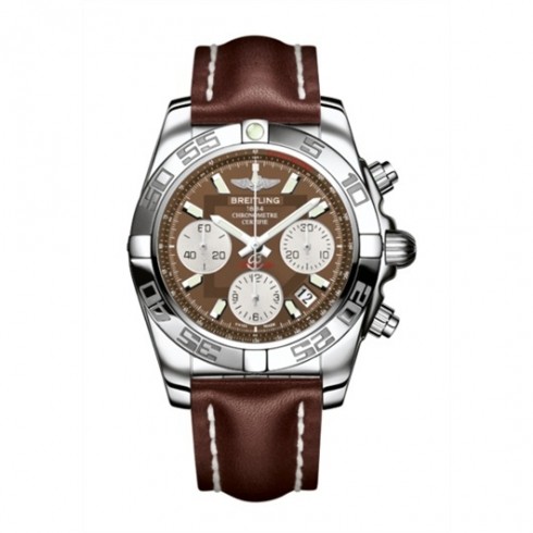 Breitling Chronomat 41 Chronograph Brown Dial Brown Leather Men's Watch AB014012-Q583BRSLT watches
