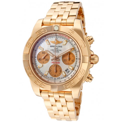 Breitling Chronomat 41 Mother Of Pearl Dial 18k Rose Gold Men's Watch watches