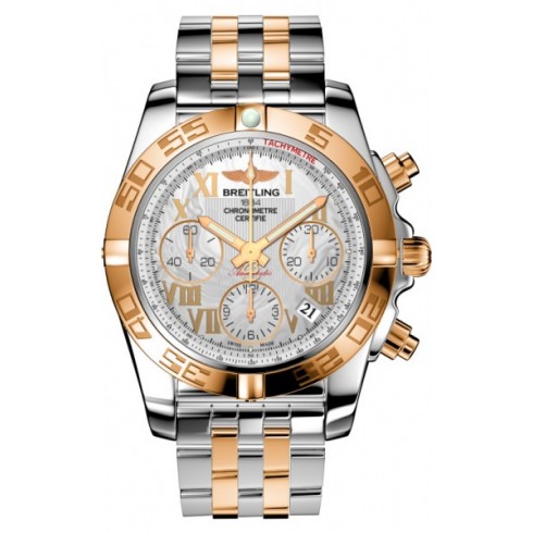 Breitling Chronomat 41 Mother of Pearl Steel and Rose Gold Men's Watch CB014012-A748STT watches