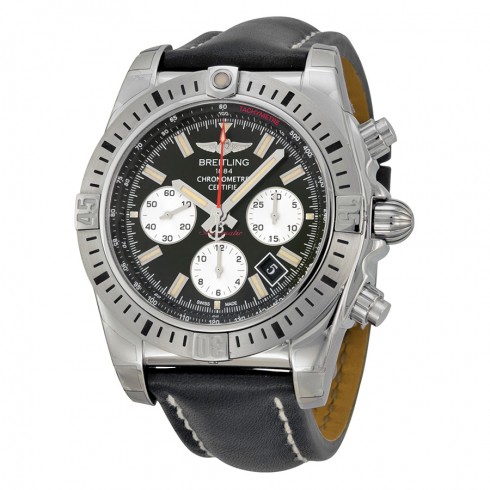 Breitling Chronomat 44 Airborne Automatic Black Dial Black Leather Men's Watch AB01154G-BD13BKLT watches