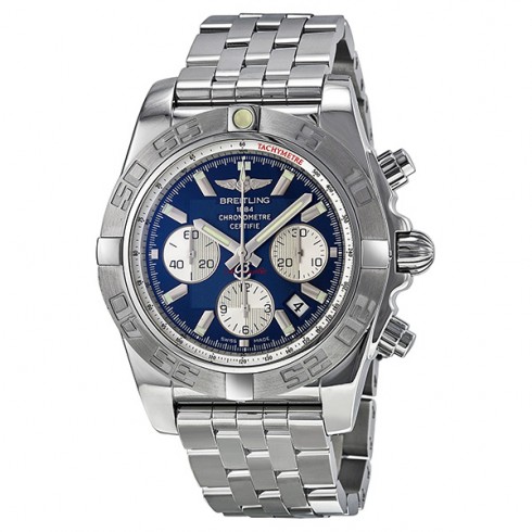 Breitling Chronomat 44 Automatic Chronograph Blue Dial Stainless Steel Men's Watch AB011011-C788SS watches