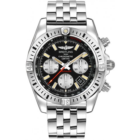 Breitling Chronomat 44 Black Chronograph Stainless Steel Automatic Men's AB01154G-BD13SS watches