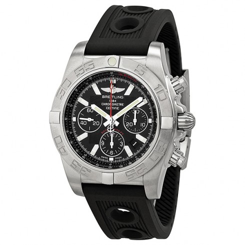 Breitling Chronomat 44 Black Rubber Black Dial Men's Watch AB011010-BB08BKOR watches