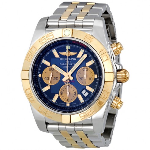 Breitling Chronomat 44 Blue Dial Steel and Gold Automatic Men's Watch CB011012-C790TT watches