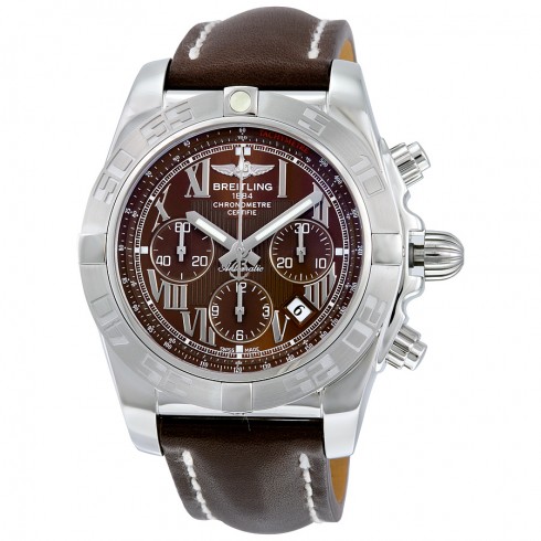 Breitling Chronomat 44 Brown Dial Brown Leather Men's Watch AB011011-Q566BRLT watches