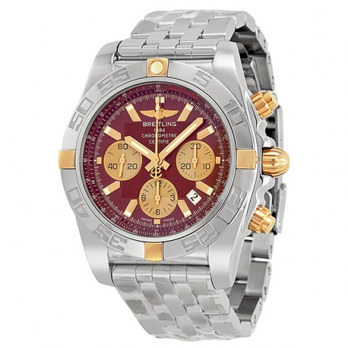 Breitling Chronomat 44 Burgandy Dial Stainless Steel Men's Watch IB011012-K524SS watches