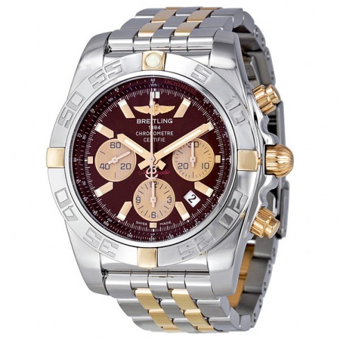 Breitling Chronomat 44 Chronograph Automatic Burgundy Dial Men's Watch IB011012- watches
