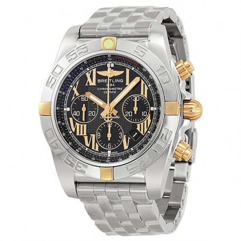 Breitling Chronomat 44 Chronograph Black Dial Stainless Steel Men's Watch IB011012-B957SS watches