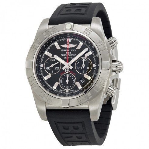 Breitling Chronomat 44 Flying Fish Chronograph Automatic Black Dial Black Rubber Men's Watch AB011010-BB08BKPD3 watches