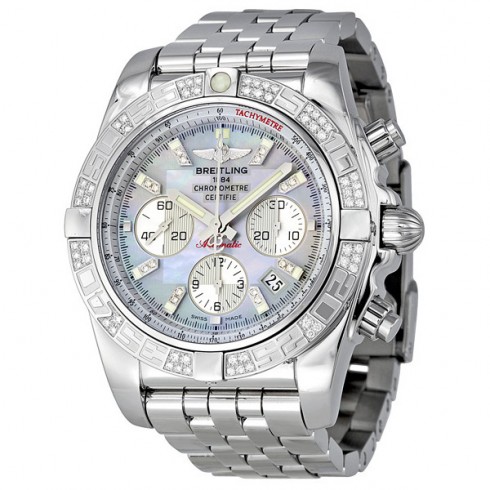 Breitling Chronomat 44 Mother of Pearl Diamond Men's Watch AB0110AA-G686SS watches
