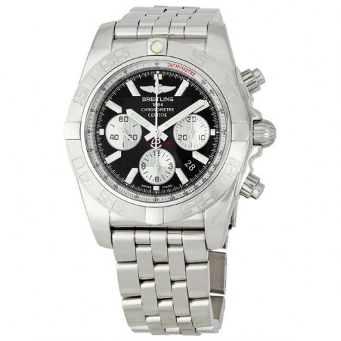 Breitling Chronomat 44 Onyx Black Dial Chronograph Men's Watch AB011011-B967SS watches