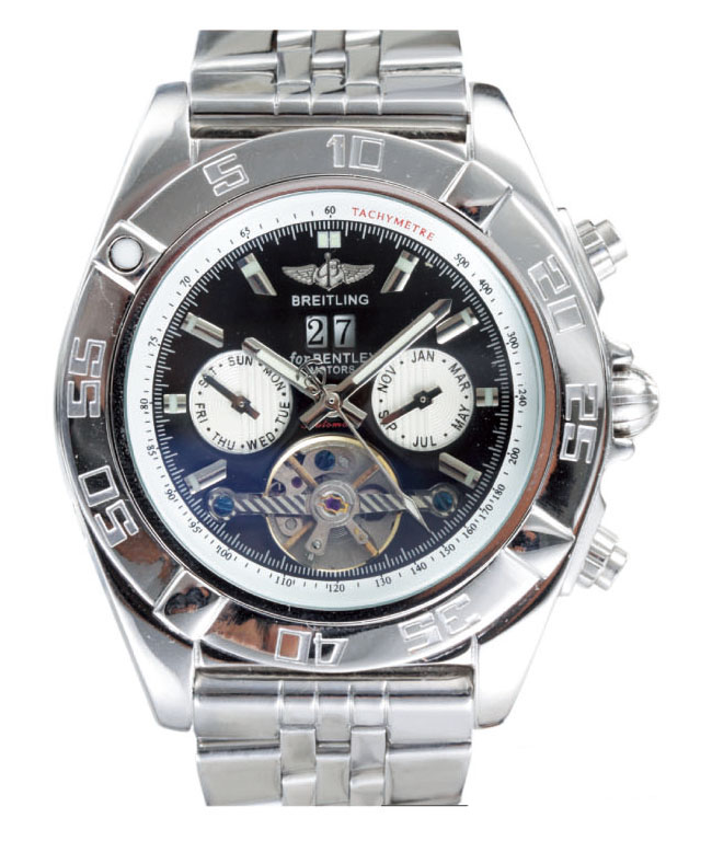 Breitling Chronomat B01 AB011011/C788 Blue Dial Round Silver Stainless Steel Strap Watch watches